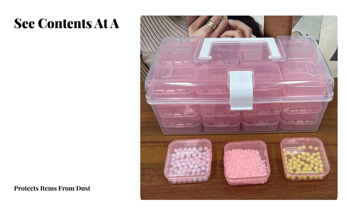 32 Grid Organizer Transparent 32 Grid Storage Box Dustproof Bead Organizer Box for DIY Enthusiast S, Jewelry Makers, Workshop, Studio, Fishing