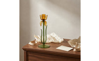 High-Temperature Fired Iris Flower Candle Holder Translucent Iris Candle Holder Floral