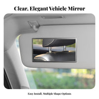 Car Sun Visor Mirror Crystal-Clear Peel-and-Stick Makeup Mirror Shatterproof