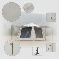 Leak-Resistant Inflatable Tent with Pump Heavy-Duty Oxford Cloth Inflatable Tent Windproof Shelter Long-Lasting for Family Trips
