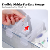 4 Pieces Extendable Partition Clip Expandable Refrigerator Door Shelf Organizer Space Saving Refrigerator Door Divider for Homeowners, Kitchen, Pantry