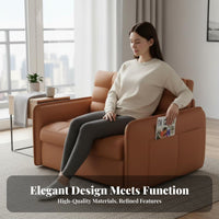 Modern Minimalist design Pull-expandable Sleeper Armchair Space-Saving transformable Seating Foldable Indoor Furniture 2-in-1 Design for Apartment Dwellers, Students, Homeowners, Balcony, Small Spaces, Living Room, Bedroom
