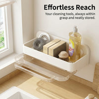 Bathroom Sink and Kitchen Organization Drain Rack for Home Cooks, Rectangular Over the Dish Drying with Wall Mount Suction