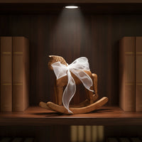Wooden Rocking Horse Tabletop Wooden Rocking Horse Figurine Rustic Statue for Decorators, Collectors, Bookshelf, Nursery