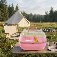 Portable Bird Carrier, Handheld Mobile Bird Cage with Accessories, Transparent Outdoor Bird Cage for Portable Use