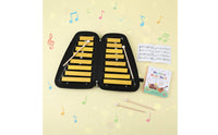 16-Note Aluminum Xylophone Color Coded Keys Double-Row Metal Xylophone Lightweight Music Education Music Instrument for Kids, Kindergarten