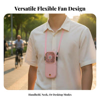 Wearable Fan 180° Folding USB Energy-Storing Fan Lightweight and Compact Personal Cooling Device for Journeyers, Commuters, Traveling