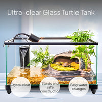 Glass Turtle Habitat with Drain & Basking Area