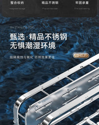 加厚不锈钢卫生间置物架免打孔浴室毛巾架一体壁挂式厕所收纳架子 方管单层40cm【加高加厚】