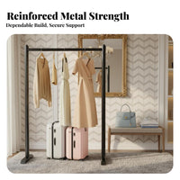 Rolling Clothes Rack with Shelf Floor-Standing Clothing Stand Easy Assembly sturdyDuty for Homeowners, Renters, Entryway, Closet