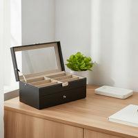 Two-Layer Eyewear Storage Box with Drawer Large Capacity Glasses Storage Box with Drawer Dust-Proof Eyeglass Case with Window Safeguarding for Fashion Enthusiasts, Boutique Counter