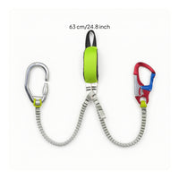 Via Ferrata Lanyard Elastic Energy Absorbing Lanyard via Ferrata Set Stretchable Gear Long-Lasting for Climbers, Climbing