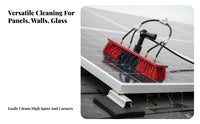 Multi-Functional Solar Panel Cleaning Brush Soft Bristles Solar Panel Cleaning Brush Kit Adjustable Angle Head Telescoping Window Washing Kit Long-Lasting Construction for Professional Cleaners, Maintenance Workers, RV Owners, Glass Panes, Outdoor