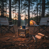 Mini Wood Combustion Burner Thickened Body Wood Combustion Heat Source-Resistant Campfire Grill for Campers, Tea