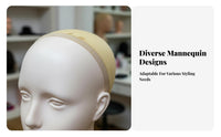 Female Mannequin Head with Shoulders Versatile Cosplay Head Prop Female Hairpiece Display Bust for Cosplayers, Retailers, Salon, Photoshoots