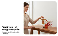 Maneki-Neko Figurine Tray Proceed Od Luck Attraction Fortunate Cat Key Holder Beckoning Cat Storage Statue Cute Design