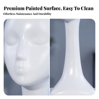 Swan Head Mannequin Glossy White Hairpiece Display Head Fiberglass