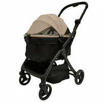 Single-Key Fold Foldable Pet Stroller Shock Absorption Foldable Pet Stroller Breathable Mesh Panels 4-Wheel Dog Stroller Built-in Safety Leash for Cats, Elderly Pets, Outdoor, Walking
