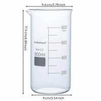 2 Pieces Pouring Lip Borosilicate Glass Beaker Write-on Label Area Graduated Glass Beaker Corrosive-Resistant Resistant Laboratory Glassware Set Clear Markings