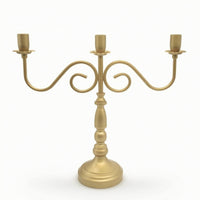 Ornate Candelabra Shiny Retro Candelabrum Pedestal Candle Holder with Arms Polished for Photographers, Weddings, Mantel