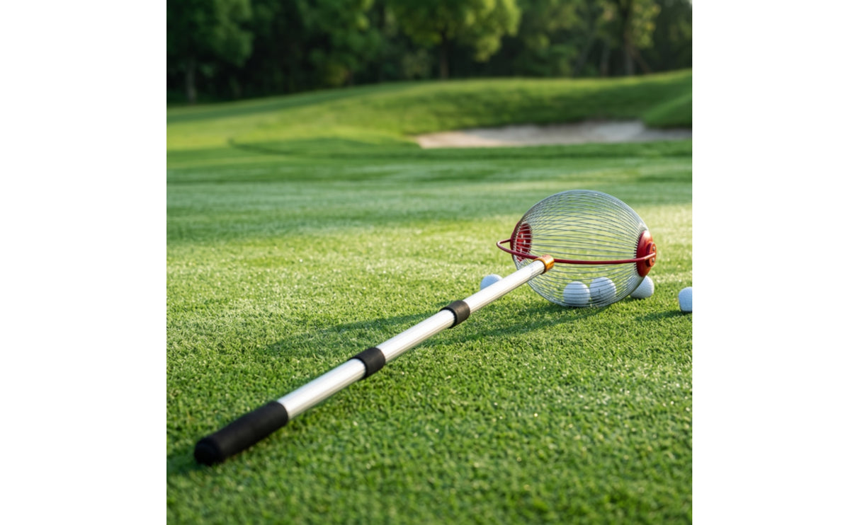 Golf Ball Collector with Roller Cage Telescopic Golf Ball Retriever Compact Basket for Golfers, Coaches