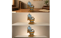 Barber Chair Model Vintage-Style Miniature Barber Chair Retro Collectible for Barbers, Bookshelf, Office Desk