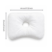 Vacuum Compressible Ear Hole Pillow Checkerboard Textured Side Sleeper Pillow with Ear Hole