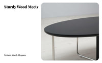 Nordic Aesthetic Oval Table with Metal Legs architectural Design Oval Coffee Table with X-Base centuryera Modern Living Room Furniture Minimalist Aesthetic for Homeowners, Interior Decorators, Renters, Home, Lounge Area, Den, Office Reception