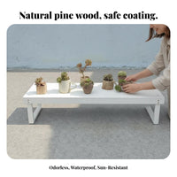 Waterproof 2-Tier desert plant Shelf Indoor & Outdoor Use 2-Tier Plant Stand Vintage and design Display shelf unitSaving for Gardeners, residents, Balcony, Windowsill, Living Room, Office