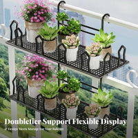 Railing Planter Rack Weather-Resistant Railing Planter Basket Rustproof for Deck