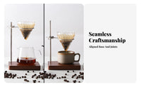 Wood Base Pour-over Dripper Stand Compact Kitchen Tool for Home Brewing