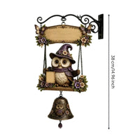 Wooden Signboard Decorative Hanging Ornament with Bell Lightweight Welcome Sign with Bracket for Homeowners, Gardeners, Porch