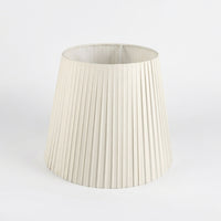 Bedside Table Lamp Shade with Pleated Material in Warm Beige, Drum Lampshade for Living Room and Floor Cloth for Interior Designers