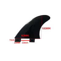 3 Pieces Swept Surfboard Fins with Two-Tab Base Curved Surfboard Thruster Fins Streamlined Thruster Fin Set Long-Lasting for Paddleboards