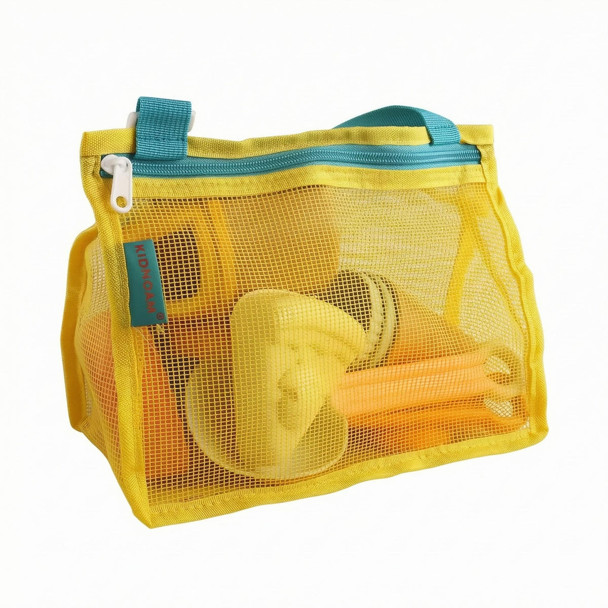 Zippered Beach Toy Set Carrying Handles Sandcastle Building Kit Portable Mesh Storage Bag Set Outdoor
