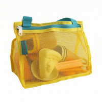 Zippered Beach Toy Set Carrying Handles Sandcastle Building Kit Portable Mesh Storage Bag Set Outdoor