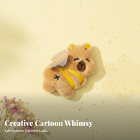 Cute Design Capybara Bee Stuffed Toy Multi-Purpose Winged Capybara Brooch Soft and Soft for Teenagers, Crafters, Backpack Decoration