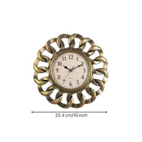 Clock with Openwork Frame Vintage Quartz Wall Clock 10-Inch for Hallway, Bedroom