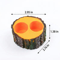 Wood Grain Reptile Water Bowl with Textured Interior Dish, Tortoise Accessories for Reptiles and Snakes, Brown Standalone Bowl