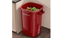 Tall Kitchen Bin with Handles Plastic Rectangular Wastebasket Slim Garbage Container Lightweight for Utility Room