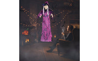 Sound Activated Hanging Witch Ghost indoor/outdoor Witch Ghost with Light-up Eyes Easy to Install Animated Halloween Prop Battery Powered for Haunted Houses, Entryways