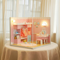 DIY Miniature House with Dust Cover Creative Miniature Room Set Collectible Model for Shelf