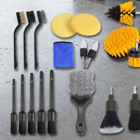 29 Pieces Heavy-Duty Drill Brush Attachment Set Interchangeable Car Detailing Brush Kit Rotary Scrub Pad Set Multi-Surface for Homeowners
