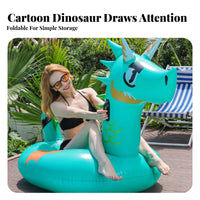 Foldable Green Dragon Inflatable Ing Inflatable Oversized Design Inflatable Dragon Pool Inflatable Leak-Proof for Adults, Teenagers