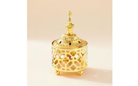 Multi-Functional Golden Metal Censer Light Luxury Ornate Tabletop Censer Easy to Clean Arabic Design Bakhoor Burner for Bedroom, Office