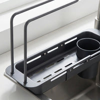 Telescopic Drain Basket Kitchen Sink Drainer, Rectangular Stainless Steel Over The Sink Rack, Modern Minimalist Style Kitchen Organiser Tool
