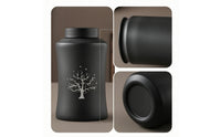 Urn with Tree of Life Pattern Long-Lasting Memorial Urn Vessel Cylindrical Decorative for Remembrance Altar, Home