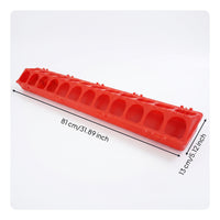 Rectangular Poultry Feeding Trough Easy-to-Clean Chicken Feeder Trough Spill-Resistant Feeders Waste-Reducing for Chickens, Farms