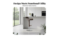 Height-Adjustable Upholstered Seat with Backrest rotate Function Upholstered Pedestal Stool Minimalist Design Counter Chair Built-in Footrest for Restaurant Owners, Homeowners, Adults, Coffee Shop, Hotel Lobby, Kitchen Island, Dining Room