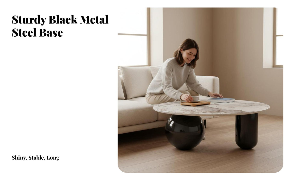2 Pieces Light Luxury Two-Piece circular table Set Modern design Household Furniture Italian Inspired Space-Saving for Interior Designers, Apartment Dwellers, Homeowners, Living Room, Small Spaces, Hotel Lobby, Lounge Area